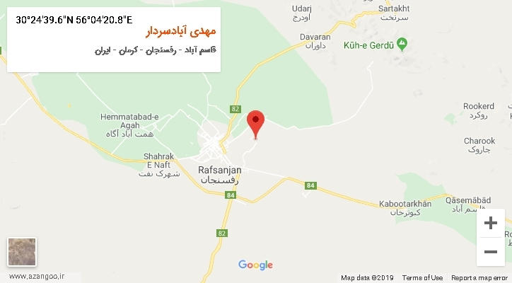 روستای مهدی آبادسردار بر روی نقشه