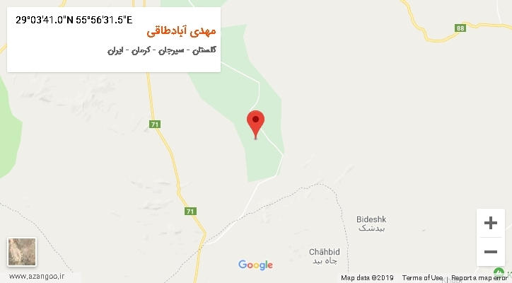 روستای مهدی آبادطاقی بر روی نقشه