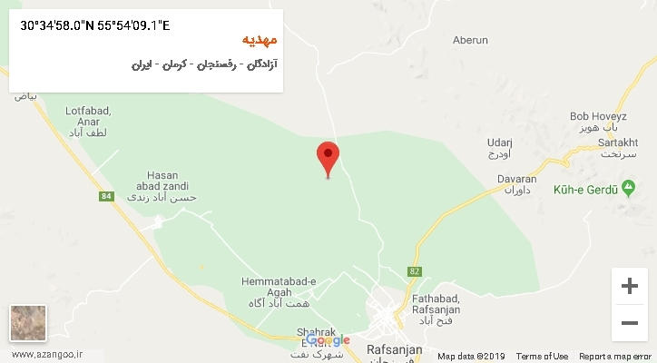 روستای مهدیه بر روی نقشه