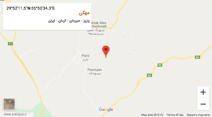 روستای مهکی بر روی نقشه