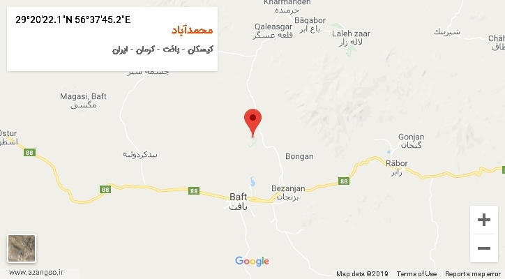 روستای محمدآباد بر روی نقشه