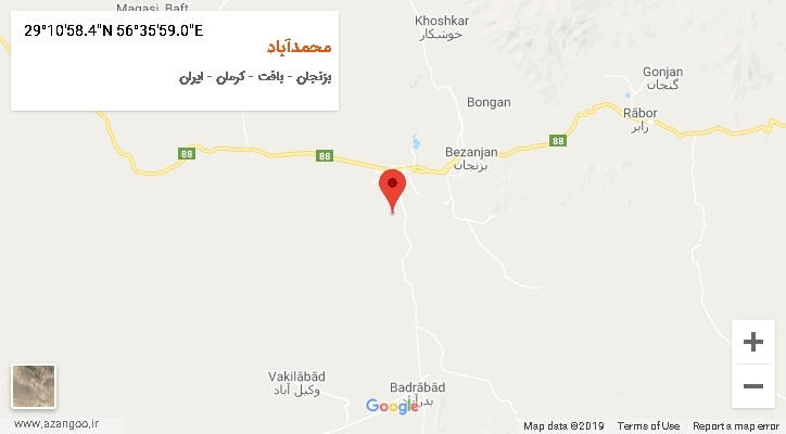 روستای محمدآباد بر روی نقشه