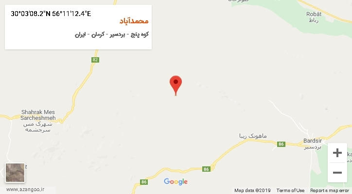 روستای محمدآباد بر روی نقشه