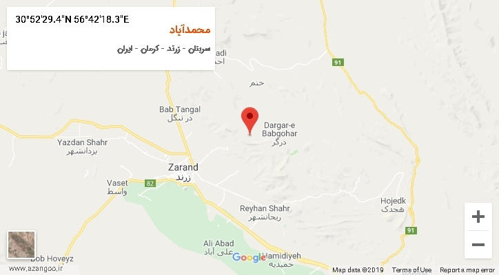 روستای محمدآباد بر روی نقشه