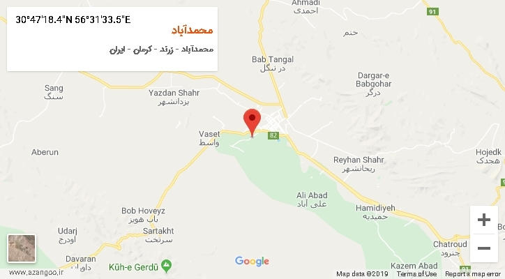 روستای محمدآباد بر روی نقشه
