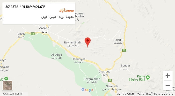 روستای محمدآباد بر روی نقشه