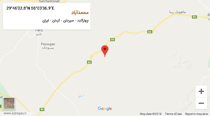 روستای محمدآباد بر روی نقشه