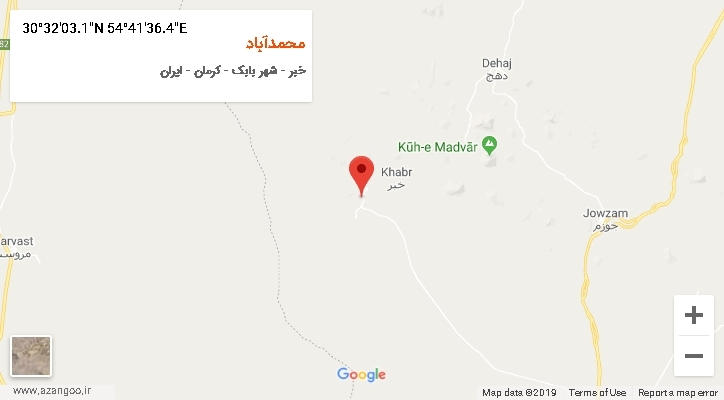 روستای محمدآباد بر روی نقشه