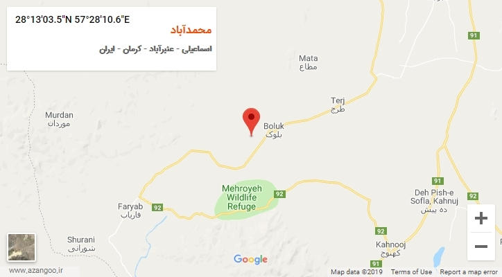 روستای محمدآباد بر روی نقشه