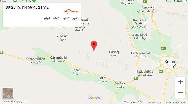 روستای محمدآباد بر روی نقشه