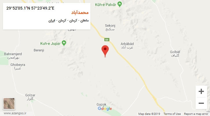 روستای محمدآباد بر روی نقشه