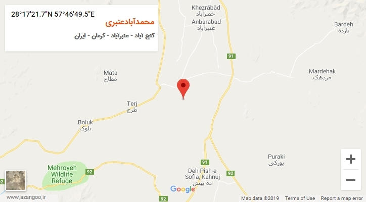 روستای محمدآبادعنبری بر روی نقشه