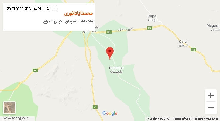 روستای محمدآبادانوری بر روی نقشه