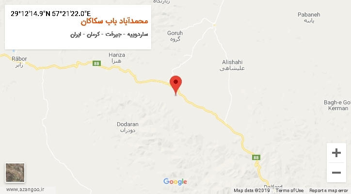 روستای محمدآباد باب سکاکان بر روی نقشه