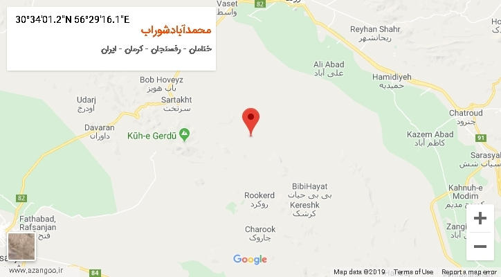 روستای محمدآبادشوراب بر روی نقشه