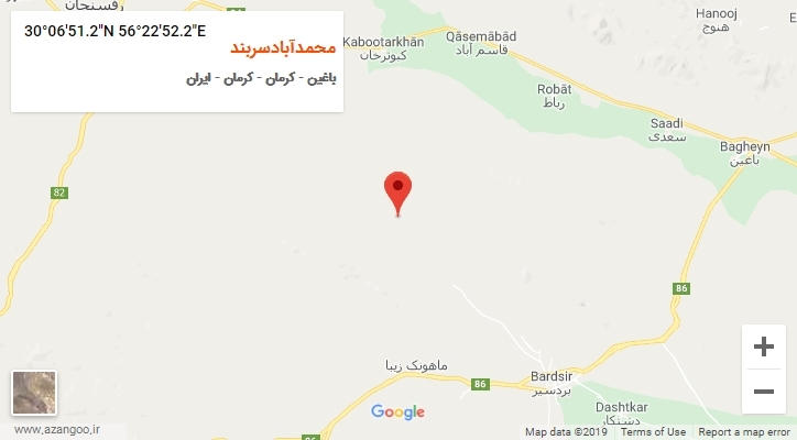 روستای محمدآبادسربند بر روی نقشه