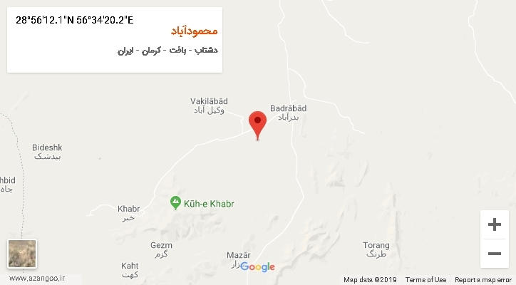 روستای محمودآباد بر روی نقشه
