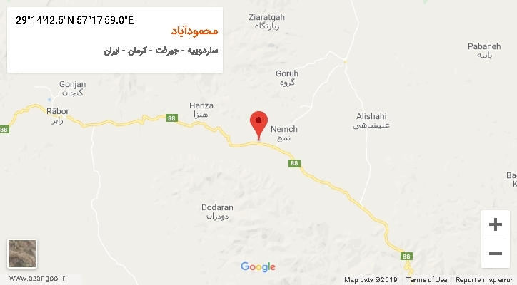 روستای محمودآباد بر روی نقشه