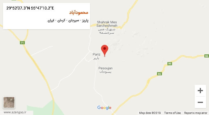 روستای محمودآباد بر روی نقشه