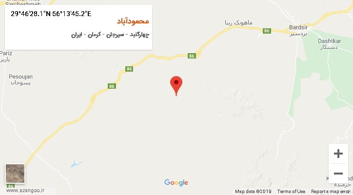 روستای محمودآباد بر روی نقشه