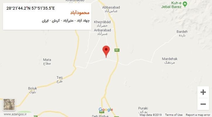 روستای محمودآباد بر روی نقشه
