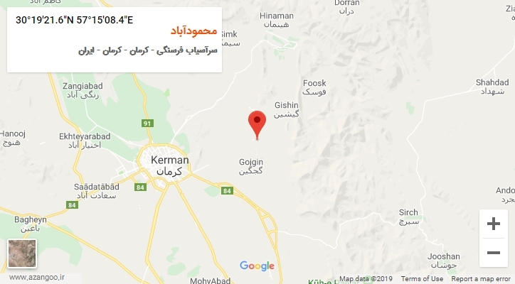 روستای محمودآباد بر روی نقشه