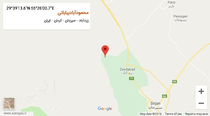 روستای محمودآبادبیابانی بر روی نقشه