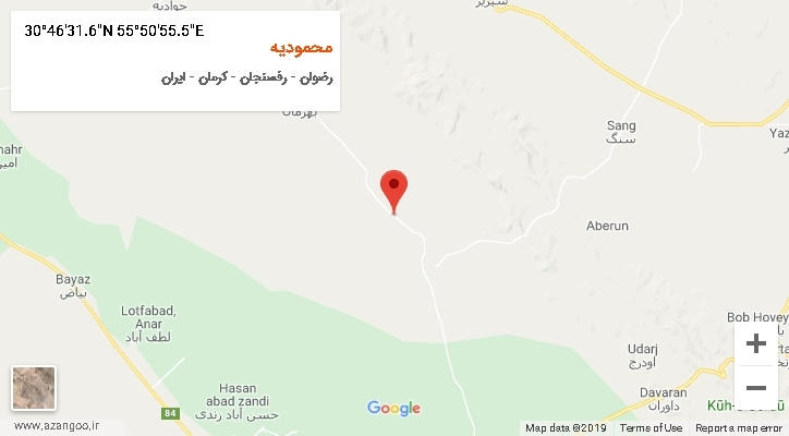 روستای محمودیه بر روی نقشه
