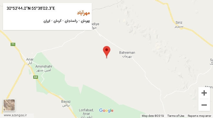 روستای مهرآباد بر روی نقشه