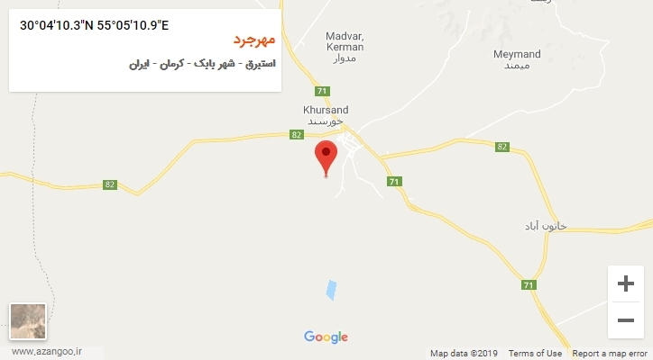 روستای مهرجرد بر روی نقشه