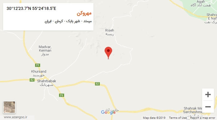 روستای مهروکن بر روی نقشه