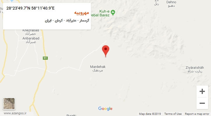 روستای مهروییه بر روی نقشه
