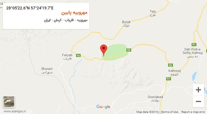 روستای مهروییه پایین بر روی نقشه