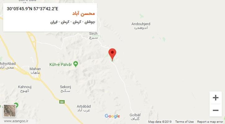 روستای محسن آباد بر روی نقشه