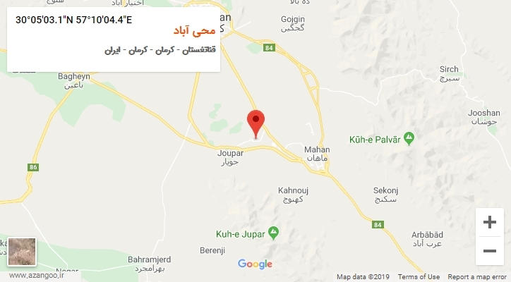 روستای محی آباد بر روی نقشه