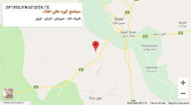 روستای مجتمع کوره های اهک بر روی نقشه