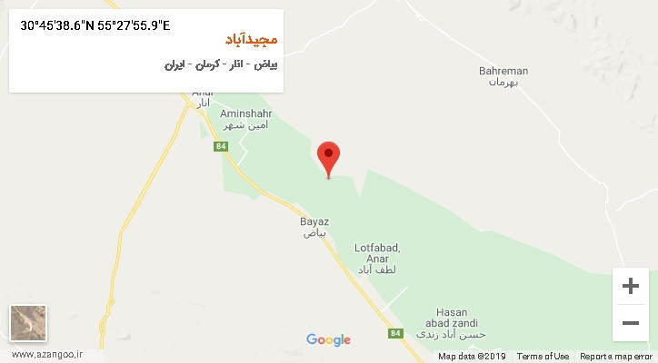 روستای مجیدآباد بر روی نقشه