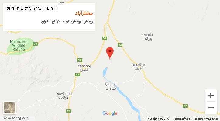 روستای مختارآباد بر روی نقشه