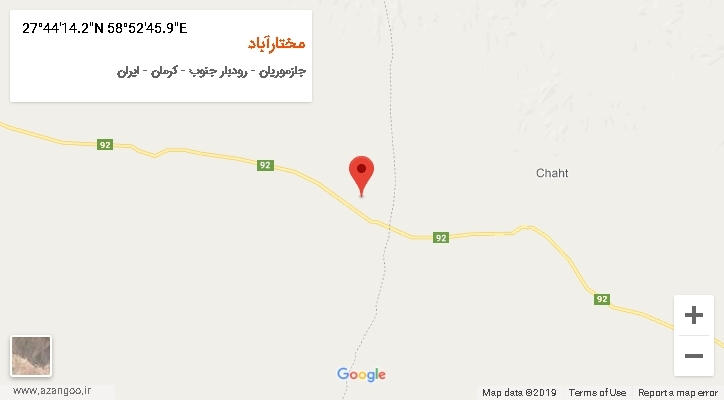روستای مختارآباد بر روی نقشه