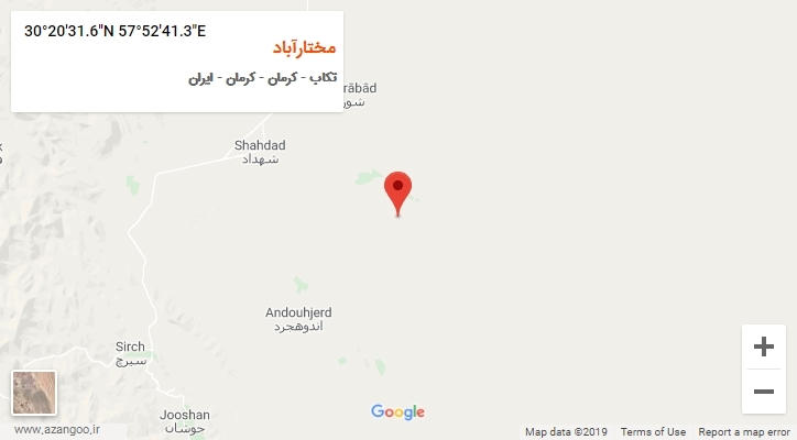 روستای مختارآباد بر روی نقشه