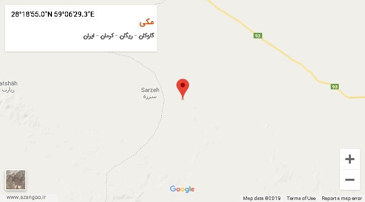 روستای مکی بر روی نقشه