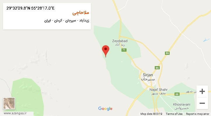 روستای ملاحاجی بر روی نقشه