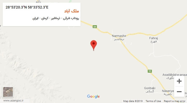 روستای ملک آباد بر روی نقشه