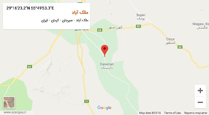 روستای ملک آباد بر روی نقشه