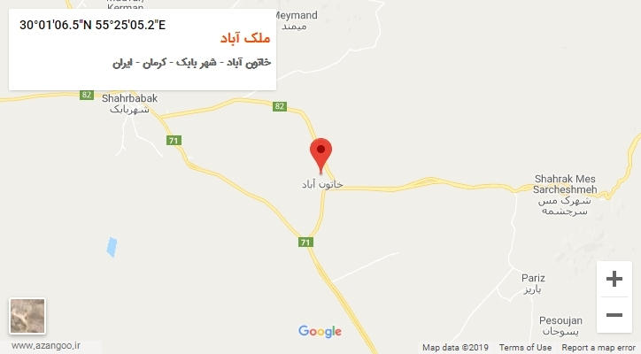 روستای ملک آباد بر روی نقشه