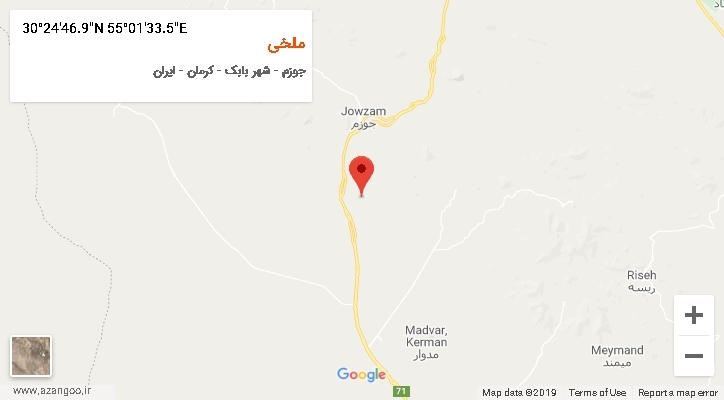 روستای ملخی بر روی نقشه