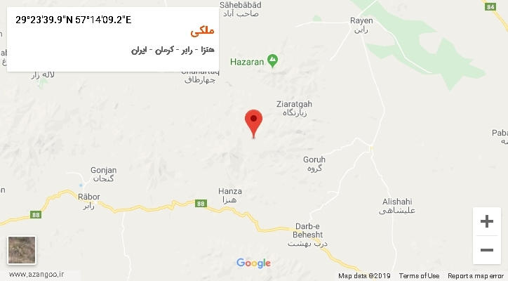 روستای ملکی بر روی نقشه