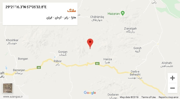 روستای ملنگ بر روی نقشه