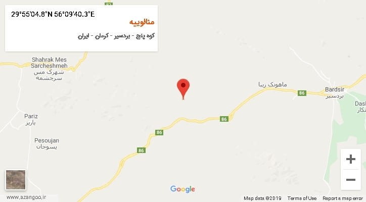روستای منالوییه بر روی نقشه