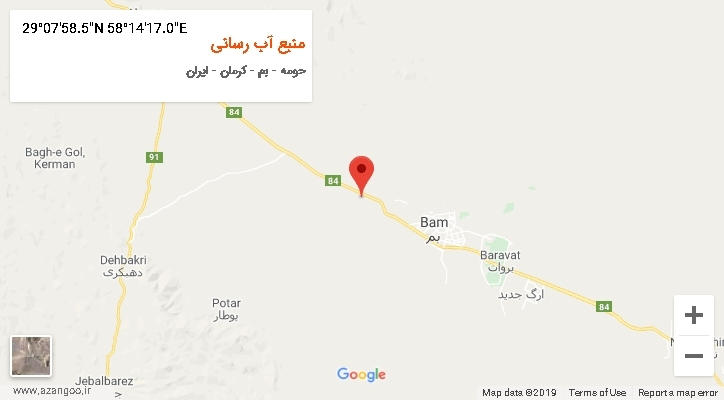 روستای منبع آب رسانی بر روی نقشه